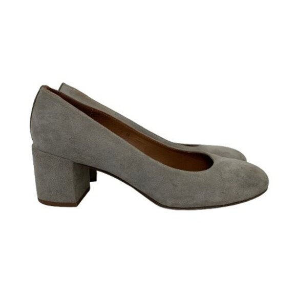 Margaux The Heel Steel Gray Suede Block Heel Shoes- Size 7 - Picture 1 of 8